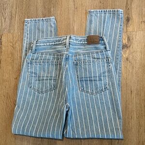 Striped Blue Denim Jeans